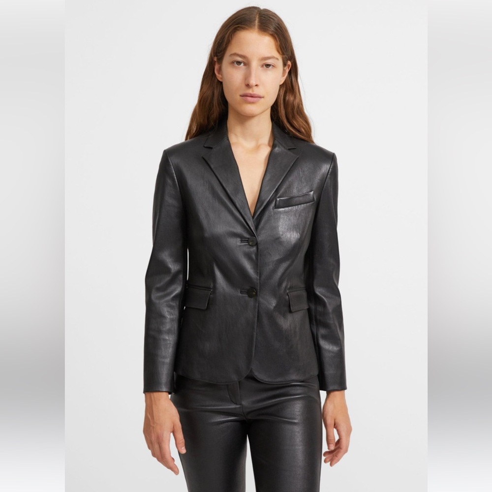 Theory Shrunken Blazer in Leather